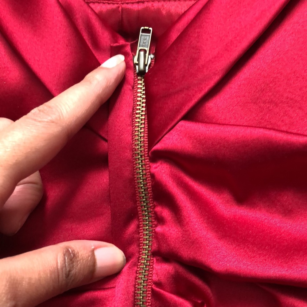 Express Silk Red Dress - Picture 4 of 8